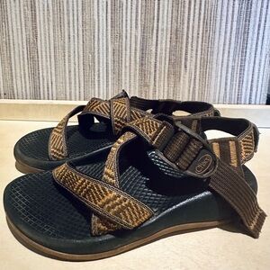 Chaco Black and Tan Strappy Sandals